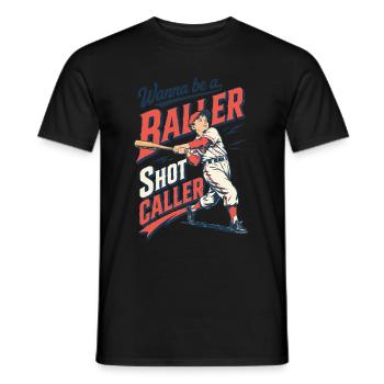 Baseball Baller: Retro Sports Style - Men's T-Shirt - black - Front - AI Model Male 178 light (178cm)