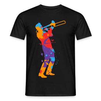 Tromboniste Tromboniste coloré Trombone pour enfants - T-shirt homme - noir - Devant - AI Model Male 178 light (178cm)