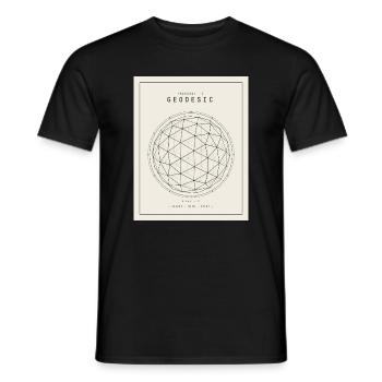 Geodesian Sphere Geometry Pattern - Men's T-Shirt - black - Front - AI Model Male 178 light (178cm)