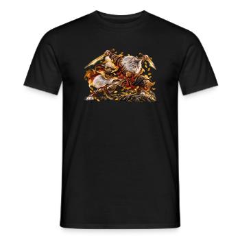 Samurai Cat Golden Shogun - Männer T-Shirt - Schwarz - Vorne - AI Model Male 178 light (178cm)