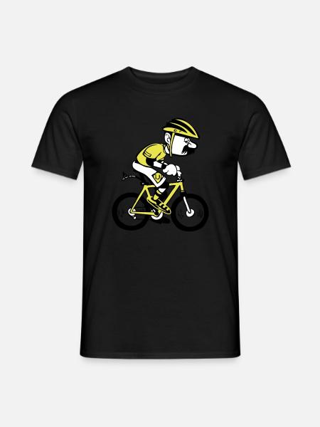 Fiets grappige cartoon oude man - Mænd T-shirt - sort