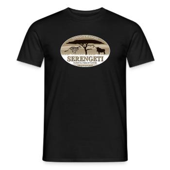Serengeti - Gepard & Gnu Safari - Männer T-Shirt - Schwarz - Vorne - AI Model Male 178 light (178cm)
