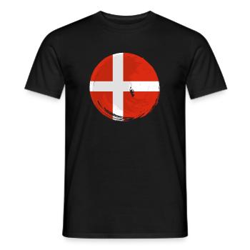 Danemark Drapeau Scandinavie Drapeau danois Voyage - T-shirt homme - noir - Devant - AI Model Male 178 light (178cm)