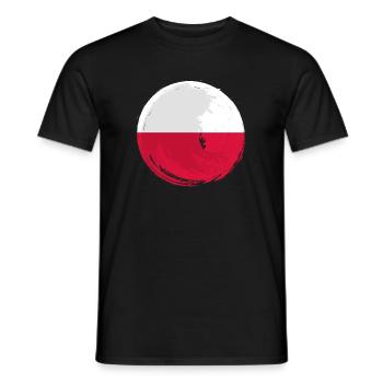 Drapeau de Pologne utilisé Look Polska Drapeau polonais - T-shirt homme - noir - Devant - AI Model Male 178 light (178cm)