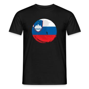 Slovenia Flag Balkan Slovenian Flag Vintage - Men's T-Shirt - black - Front - AI Model Male 178 light (178cm)