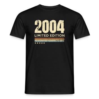 19th Birthday 19th Anniversary Retro Limited Edition 2004 - Men's T-Shirt - black - Front - AI Model Male 178 light (178cm)