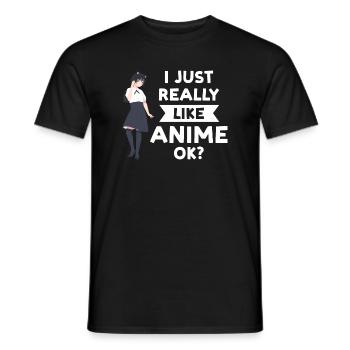 Anime merch Anime Anime Merchandise Geschenk - Männer T-Shirt - Schwarz - Vorne - AI Model Male 178 light (178cm)