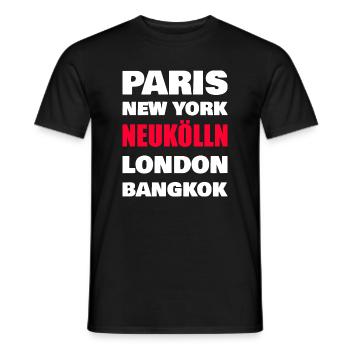 Berlin Neukölln City Design - Men's T-Shirt - black - Front - AI Model Male 178 light (178cm)