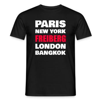 Freiberg Stadt - Männer T-Shirt - Schwarz - Vorne - AI Model Male 178 light (178cm)