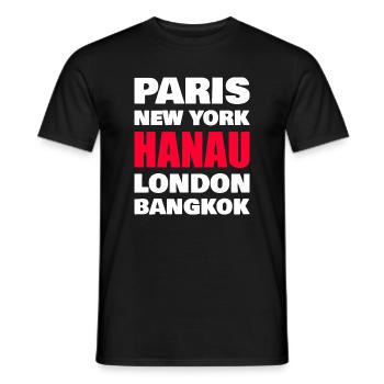 Hanau Stadt - Männer T-Shirt - Schwarz - Vorne - AI Model Male 178 light (178cm)