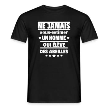 un homme qui élève des abeilles - T-shirt homme - noir - Devant - AI Model Male 178 light (178cm)