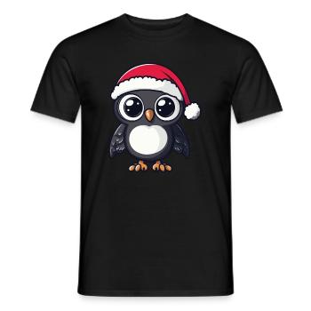 Hibou Noël - T-shirt homme - noir - Devant - AI Model Male 178 light (178cm)