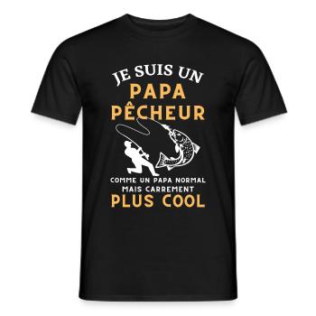 pêcheur Homme Papa pêcheur Cadeau pêcheur, pêche - T-shirt homme - noir - Devant - AI Model Male 178 light (178cm)