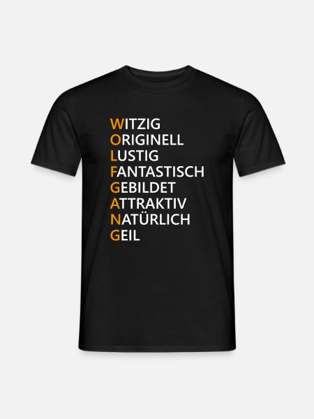 Wolfgang Name Geschenk - Männer T-Shirt - Schwarz