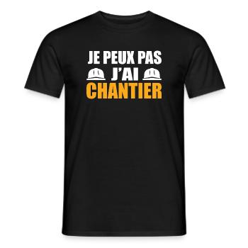 Je Peux Pas J’ai Chantier Travail Travaux Cadeau - T-shirt homme - noir - Devant - AI Model Male 178 light (178cm)