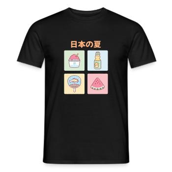 Les choses de l’été au Japon - T-shirt homme - noir - Devant - AI Model Male 178 light (178cm)