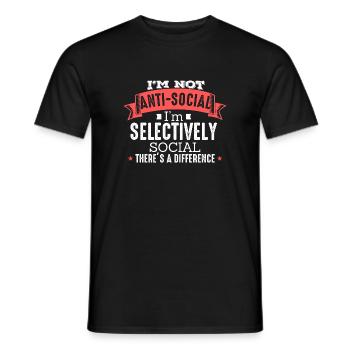 I' m Not Anti - Social - Men's T-Shirt - black - Front - AI Model Male 178 light (178cm)