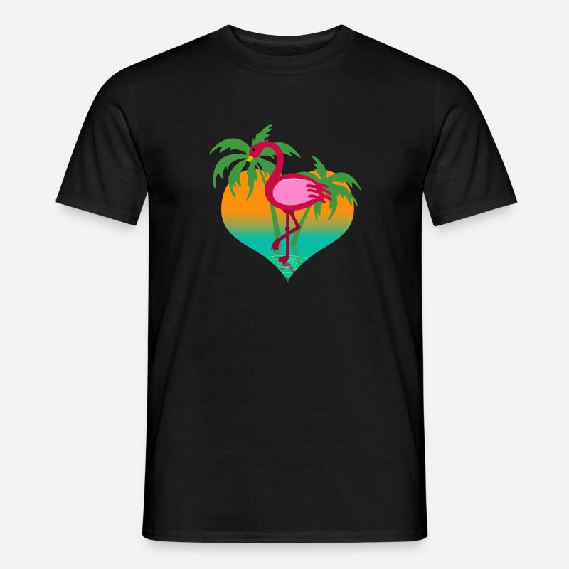 Flamingo im Wasser - Männer T-Shirt - Schwarz