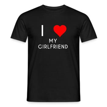 I LOVE MY GIRLFRIEND girlfriend motive - Men's T-Shirt - black - Front - AI Model Male 178 light (178cm)