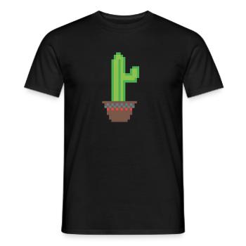 Kaktus Pixel Art - Männer T-Shirt - Schwarz - Vorne - AI Model Male 178 light (178cm)