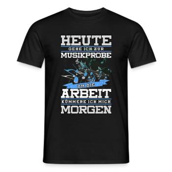 Blaskapelle Blasmusik Noten Shirt Geschenk - Männer T-Shirt - Schwarz - Vorne - AI Model Male 178 light (178cm)