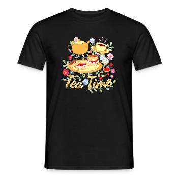 L'heure du thé - T-shirt homme - noir - Devant - AI Model Male 178 light (178cm)