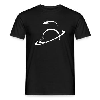 Space Ship Planet Earth Univers de Saturne Shuttle - T-shirt homme - noir - Devant - AI Model Male 178 light (178cm)