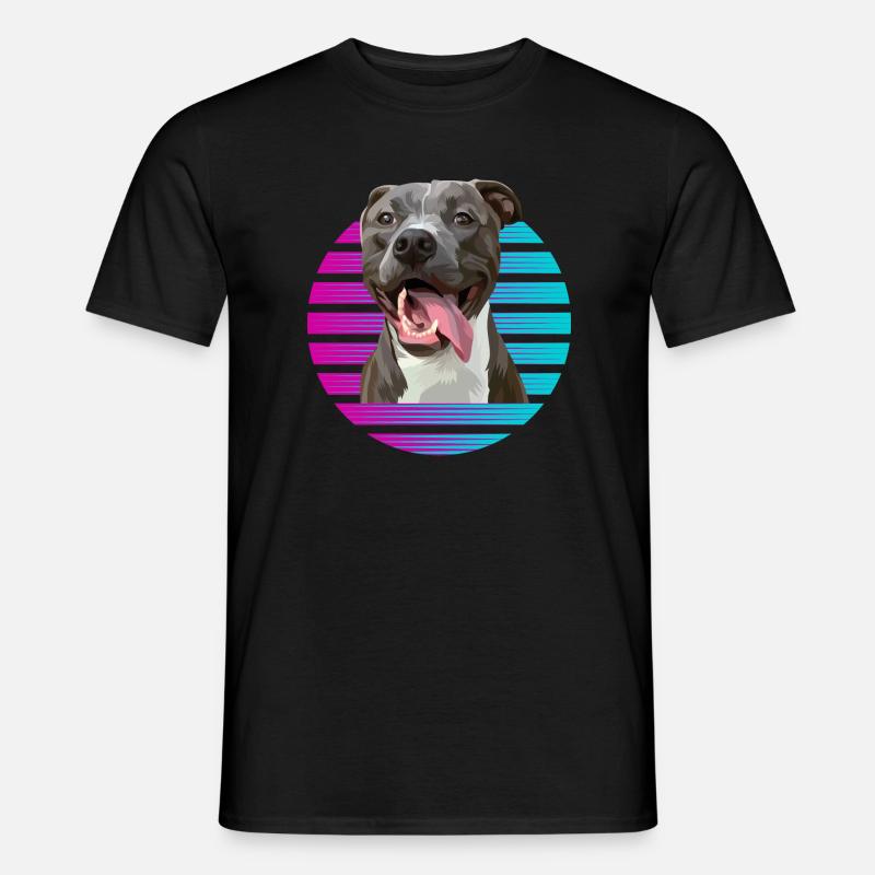 Retro Pitbull Pitbull Pitbull Dog - Men's T-Shirt - black