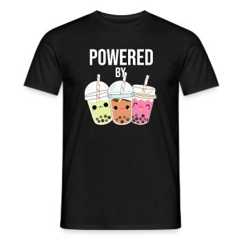 Powered by Bubble Tea Boba Bubble Tea Kawaii - Männer T-Shirt - Schwarz - Vorne - AI Model Male 178 light (178cm)
