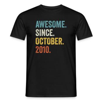 Awesome Since October 2010 11th Birthday - Men's T-Shirt - black - Front - AI Model Male 178 light (178cm)