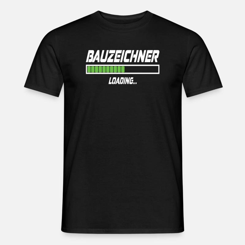 Bauzeichner Loading... - Männer T-Shirt - Schwarz