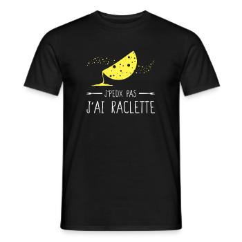J'peux pas j'ai raclette - Humour Fromage Hiver - T-shirt homme - noir - Devant - AI Model Male 178 light (178cm)
