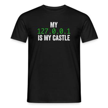 My 127.0.0.0.1 Is My Castle - T-shirt homme - noir - Devant - AI Model Male 178 light (178cm)