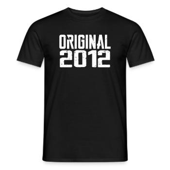 2012 Vintage Retro Anniversary Gift 2012 - Men's T-Shirt - black - Front - AI Model Male 178 light (178cm)
