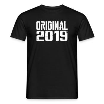 2019 Vintage Retro Anniversary Gift 2019 - Men's T-Shirt - black - Front - AI Model Male 178 light (178cm)