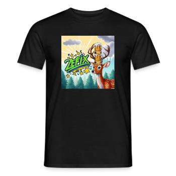 ZEFIX- Da is des Reh - T-shirt homme - noir - Devant - AI Model Male 178 light (178cm)