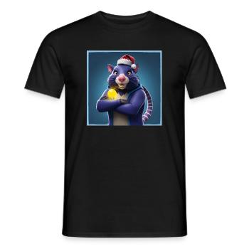 Wombolus Weihnachten– Dein neuerLieblings-Look 🐾 - Männer T-Shirt - Schwarz - Vorne - AI Model Male 178 light (178cm)