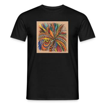 Federn - Männer T-Shirt - Schwarz - Vorne - AI Model Male 178 light (178cm)