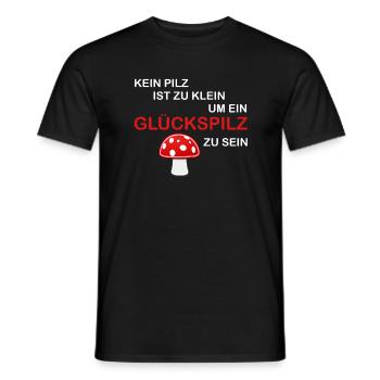 Kein Pilz ist zu klein um ein Glückspilz zu sein! - Männer T-Shirt - Schwarz - Vorne - AI Model Male 178 light (178cm)