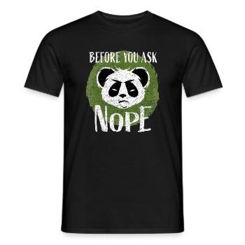 Before You Ask No – Saying Evil Panda - Men's T-Shirt - black - Front - AI Model Male 178 light (178cm)