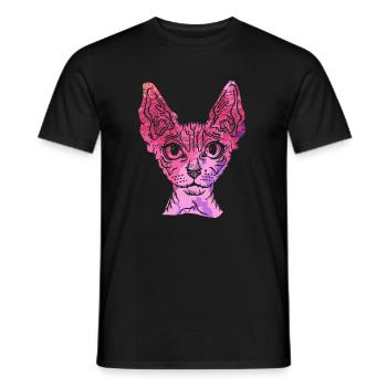 Sphynx Katze Sphynx Katze Bunt - Männer T-Shirt - Schwarz - Vorne - AI Model Male 178 light (178cm)
