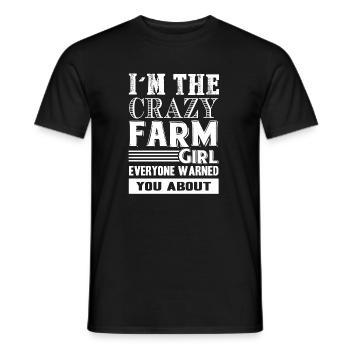 Fermier fou ferme fille - T-shirt homme - noir - Devant - AI Model Male 178 light (178cm)