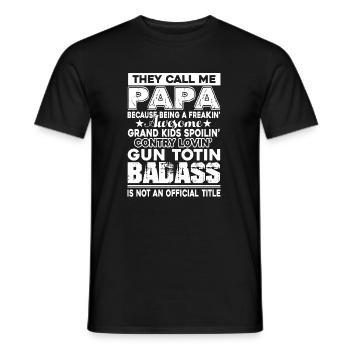 Fête des pères, ils m'appellent papa - T-shirt homme - noir - Devant - AI Model Male 178 light (178cm)