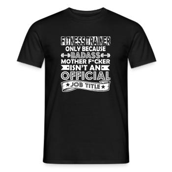 Titre du poste de formateur de fitness - T-shirt homme - noir - Devant - AI Model Male 178 light (178cm)