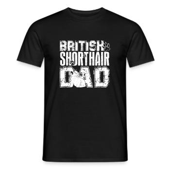 Britisch Kurzhaar Britisch Kurzhaar Papa - Männer T-Shirt - Schwarz - Vorne - AI Model Male 178 light (178cm)