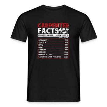 Carpenter Carpenter Facts - Men's T-Shirt - black - Front - AI Model Male 178 light (178cm)