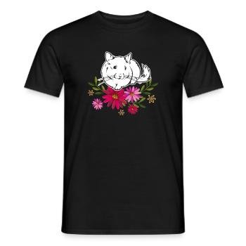 Chinchilla mit Blumen - Männer T-Shirt - Schwarz - Vorne - AI Model Male 178 light (178cm)