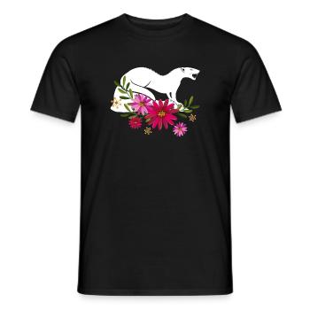 Mongoose With Flowers - Men's T-Shirt - black - Front - AI Model Male 178 light (178cm)