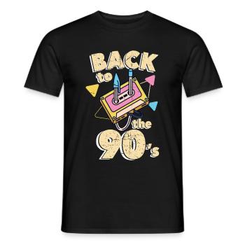 90s 90s - Men's T-Shirt - black - Front - AI Model Male 178 light (178cm)