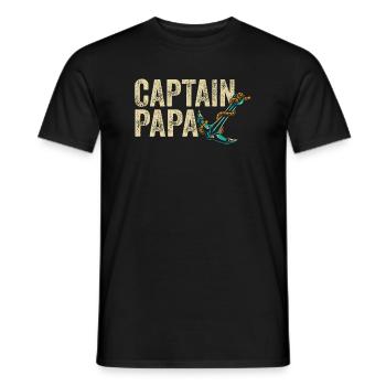 Captain Papa Sailing Life Boating Sailor - Men's T-Shirt - black - Front - AI Model Male 178 light (178cm)